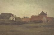 Vincent Van Gogh Farmhouses in Loosduinen near The Hague at Twilight (nn04) Spain oil painting reproduction